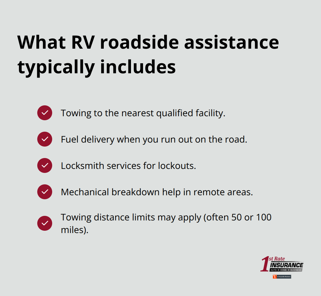 Checklist of RV roadside assistance features relevant in Washington